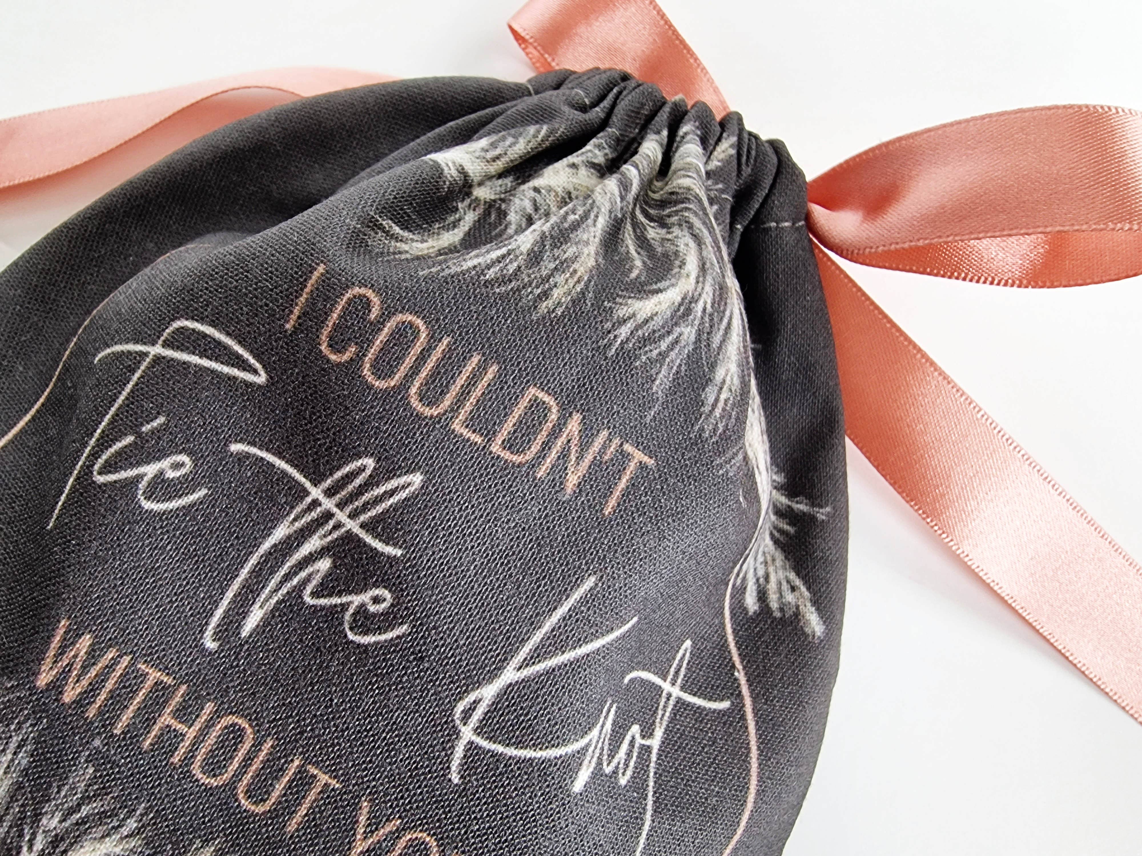 Six Acre Meadow – wholesale Gift bag – Wedding and Bridesmaid Gift Pouch in Dark Grey/Rose Gold6