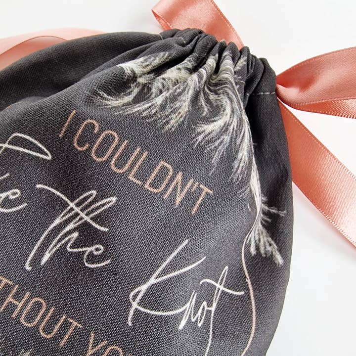 Six Acre Meadow – wholesale Gift bag – Wedding and Bridesmaid Gift Pouch in Dark Grey/Rose Gold6