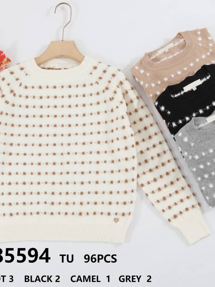 PULL BASIQUE EN MAILLE AVEC DÉTAILS pour la vente par SWEET MAGIC MODA Y COMPLEMENTOS