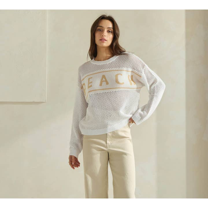 IVORY TAUPE Beach Sweater for wholesale on Faire