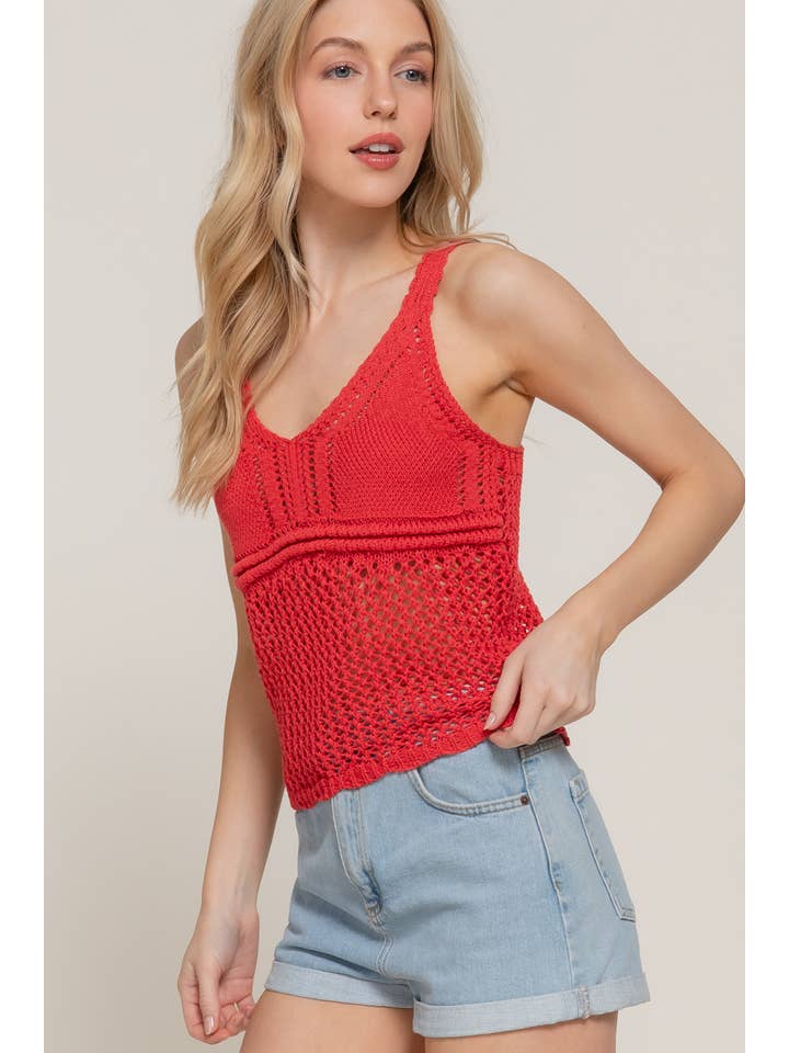 Active Basic | Active USA – Engroshandel Tanktop – Kvinder – Ærmeløs V-hals Hæklet Forårssweater7