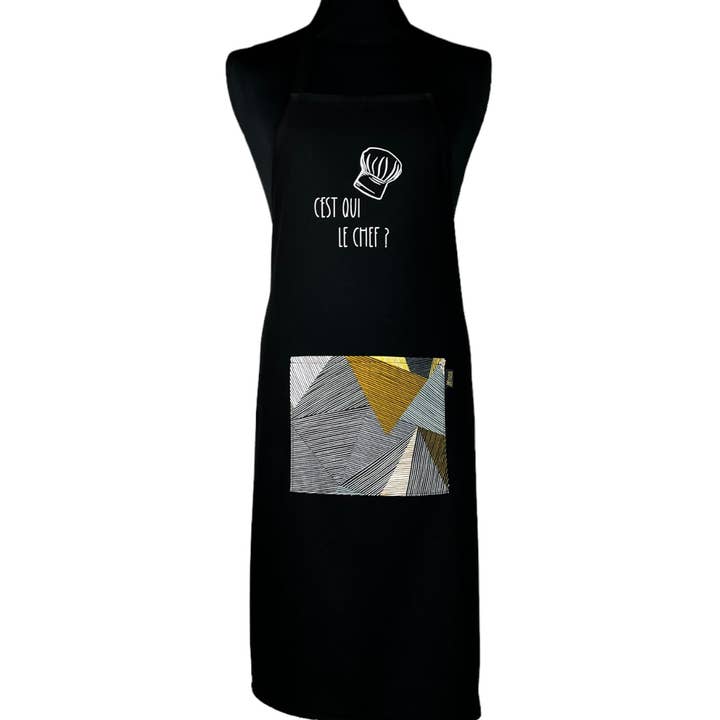 Avental, “Who is the boss” preto por atacado de Emmanuel Création