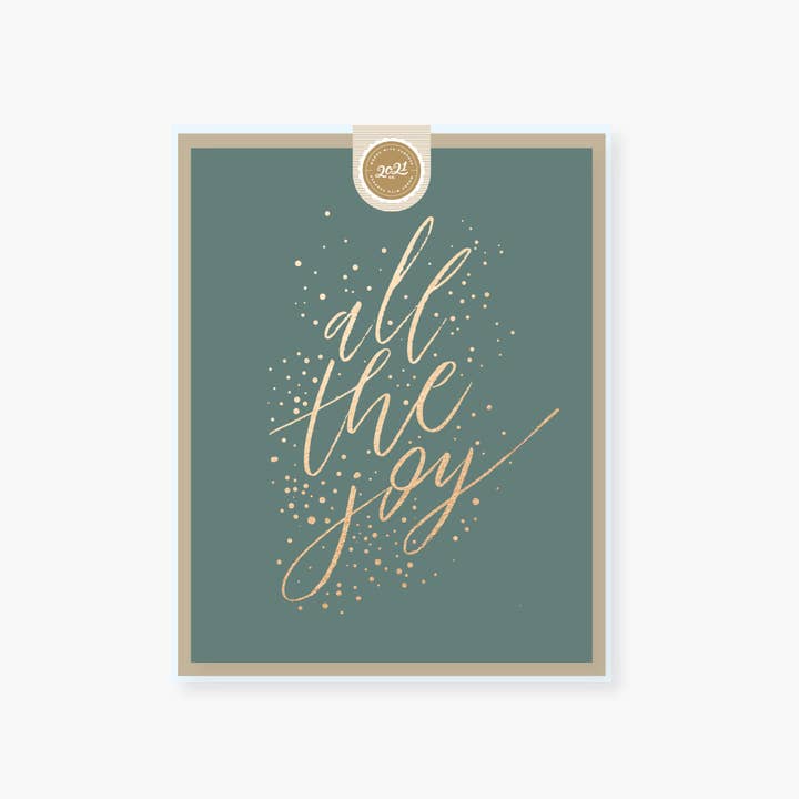 2021 Co. – postal de Natal por atacado – cartão de natal de folha de ouro de toda a alegria1