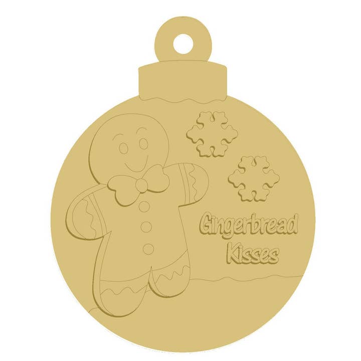 3D Gingerbread Kisses Unfinished Wood Cutout Style 2 for wholesale by Diverse Woodworking