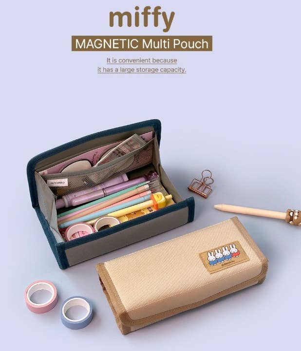 K-Wonderland – wholesale Pennfodral/påse – Miffy Magnetisk Multi Fodral – Hopfällbart Penn- & Acc-fodral2