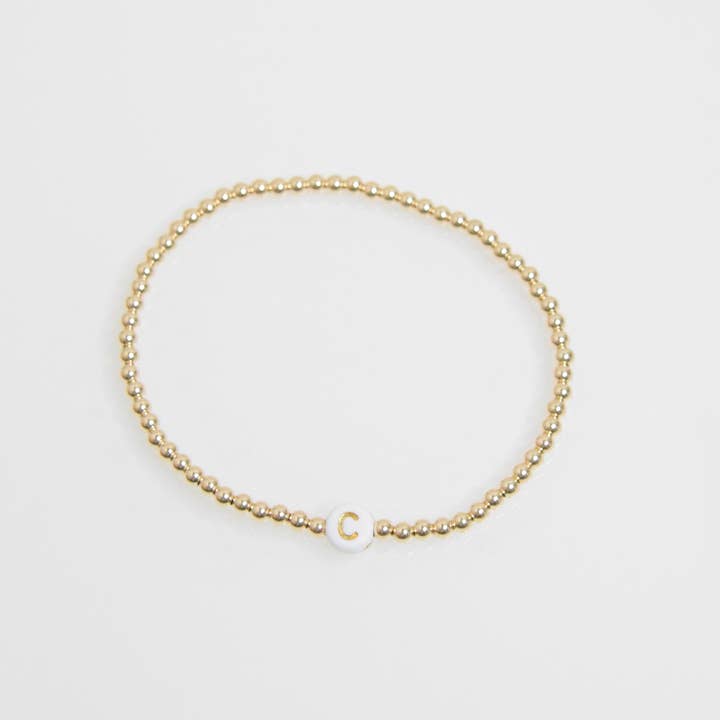 Emily Anne Designs LLC - Wholesale Beaded Bracelet - Gold Initial Bracelet2
