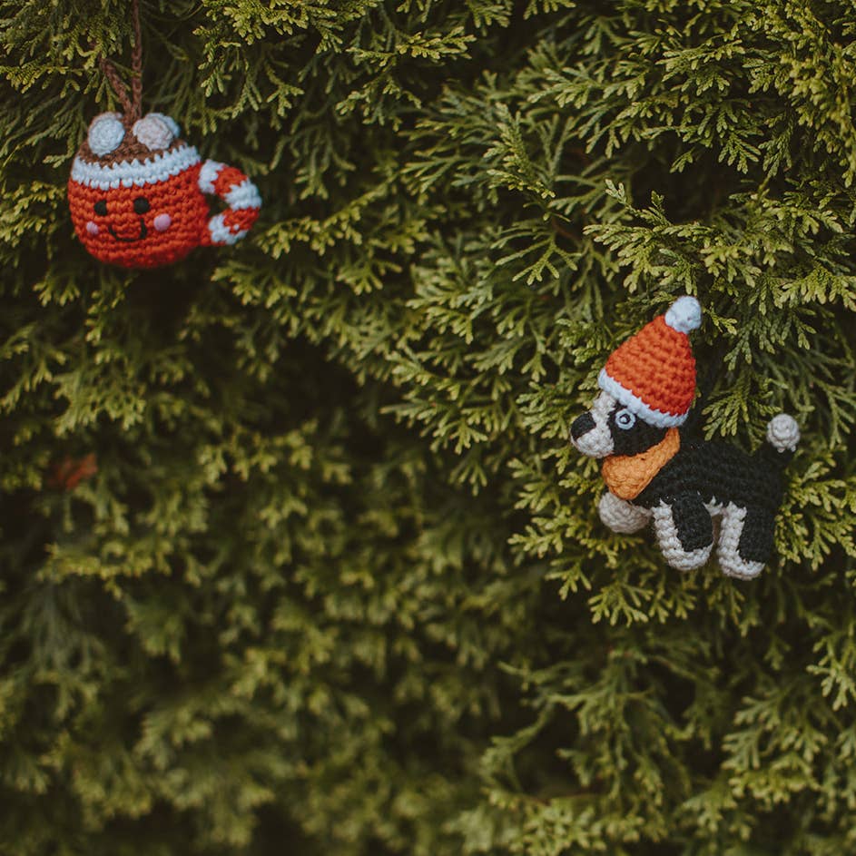 Pebble - Vente Objet de décoration – enfant et bébé - Ornement de Noël en forme de chocolat chaud avec des guimauves – Commerce équitable4