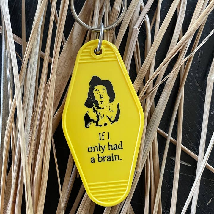 Motel Key Fob - Scarecrow, If I only had a brain. (Oz) for wholesale by The 3 Sisters Design Co.