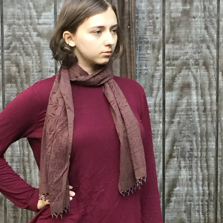 Mehera Shaw - Wholesale Scarf - Women's - Scarf in Cotton Voile - Block Print3