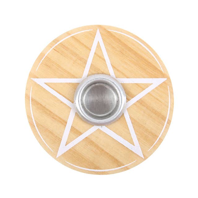 Something Different Wholesale – wholesale Candle holder – Natural Wooden Pentagram Spell Candle Holder