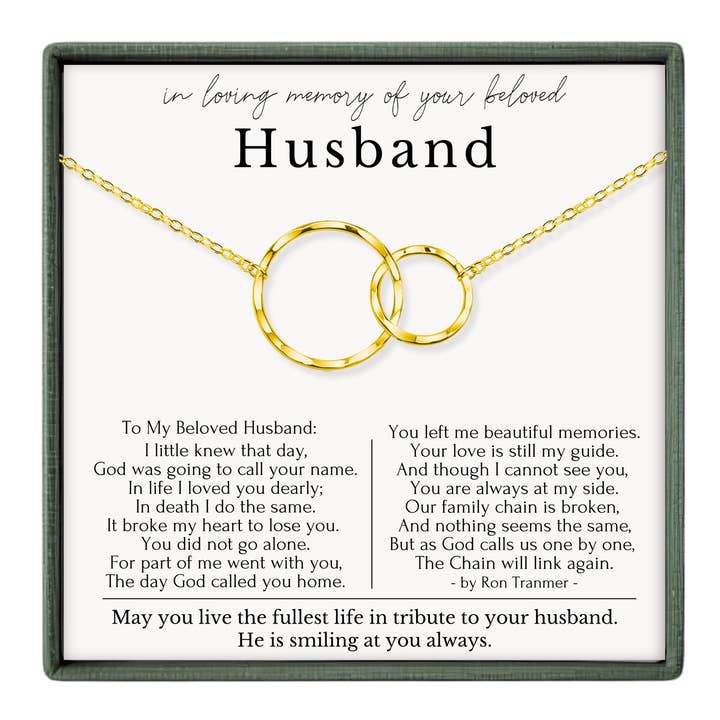 Loss of Husband Sympathy Jewelry Gift - Gold Silver Necklace for wholesale by hope love shine