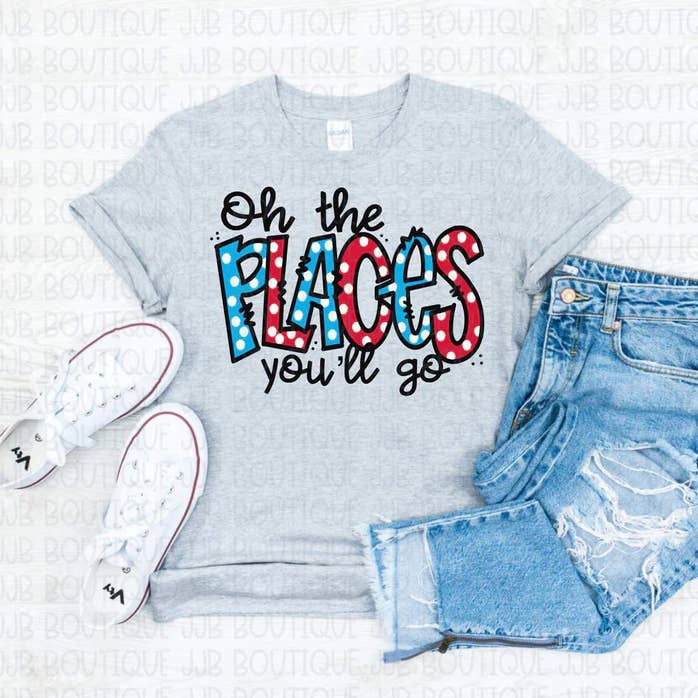 Platser du kommer att gå T-shirt för wholesale av Rockin’ 5A Apparel