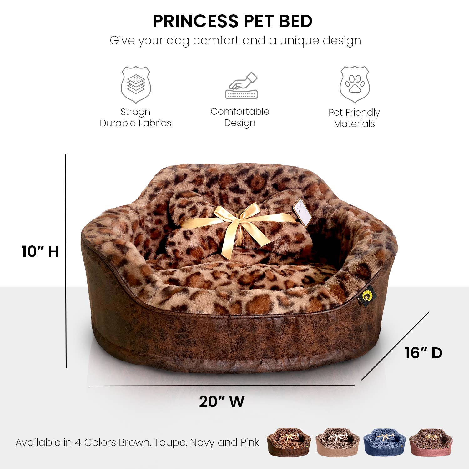 Precious Tails - Wholesale Pet Bed - Cat/Dog - Precious Tails Leopard Princess Bed25