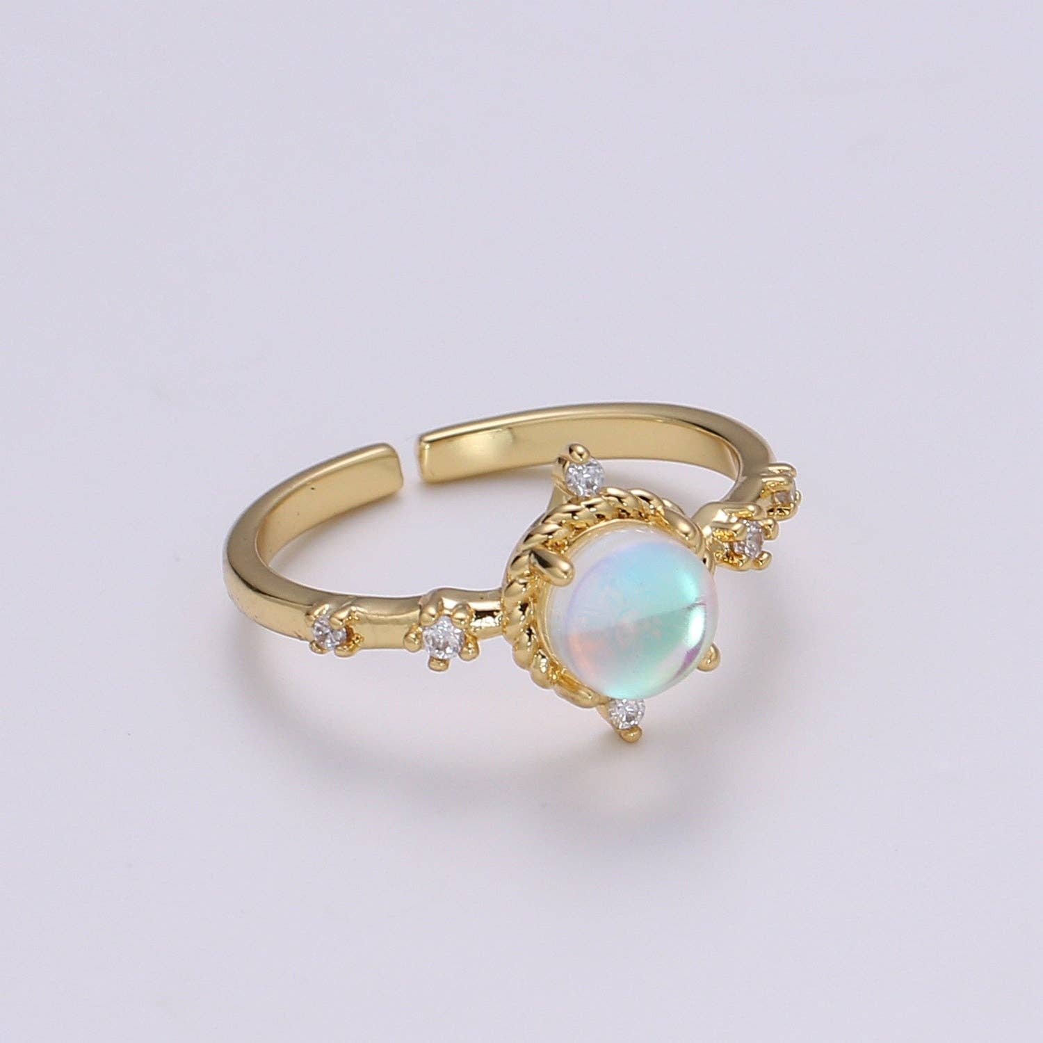 Aim Eternal - Wholesale Multi-Stone Ring - Dainty Monstone Celestial Adjustabtle Ring R336