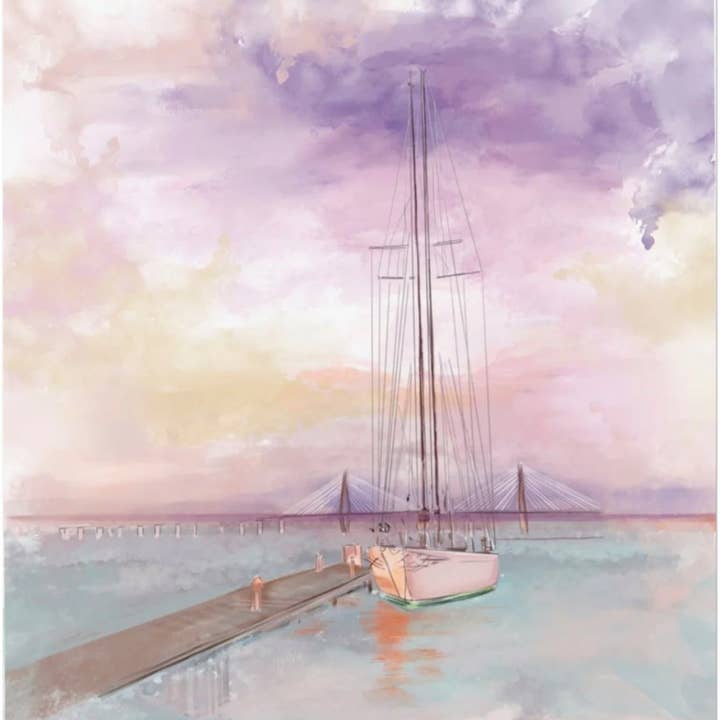 SHEM CREEK, SC - Impressão artística por atacado de Rebecca Illustrated