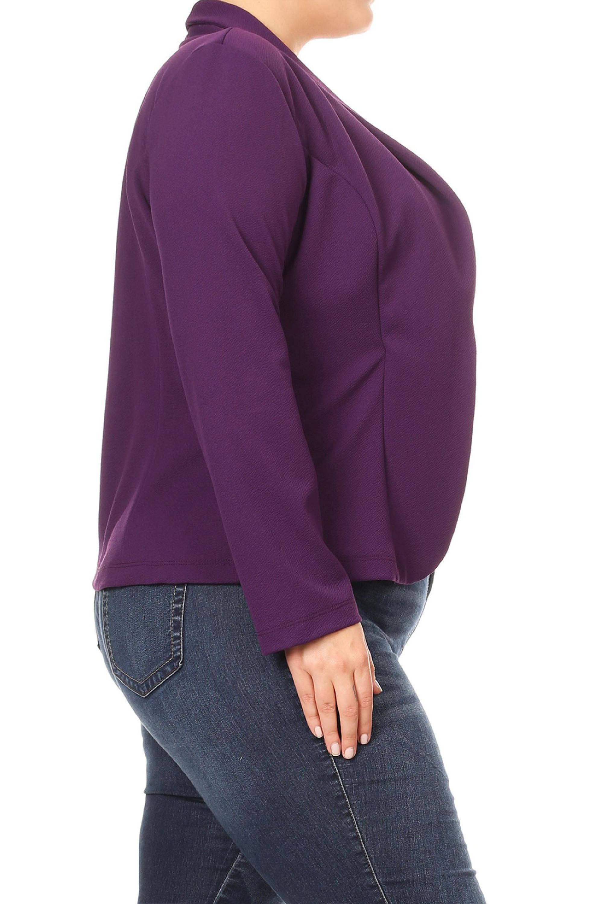 MOA COLLECTION - Wholesale Blazer - Women's - Women's Solid Casual Plus Size Trendy Blazer Jacket5