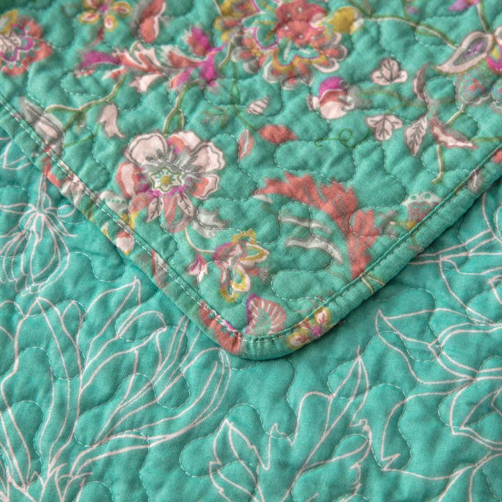 Forever England / Millie Mae – wholesale Quilt – Eloise Duck Egg Bedspread