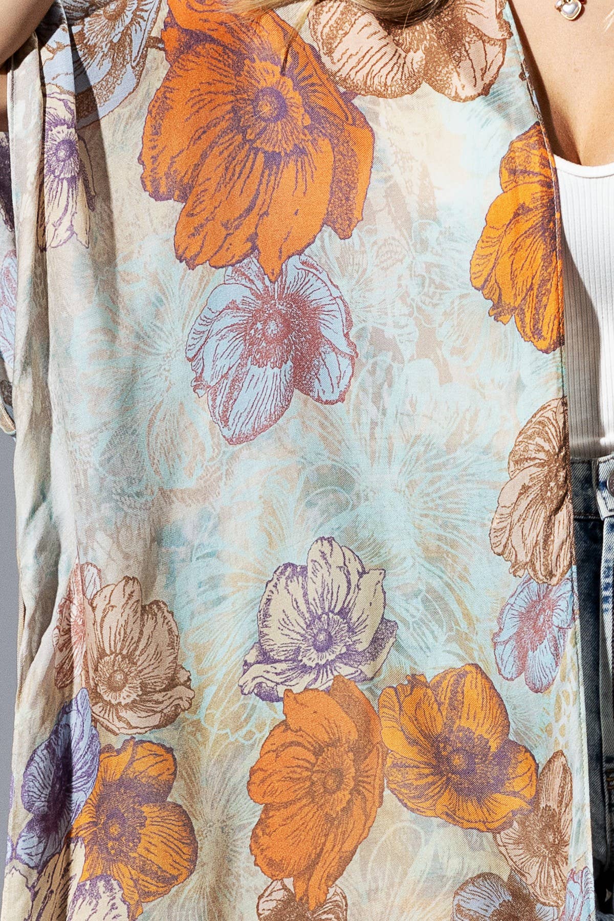 BLOEIEND VELD Blooming Field kimono met klosjes voor groothandel op Faire7