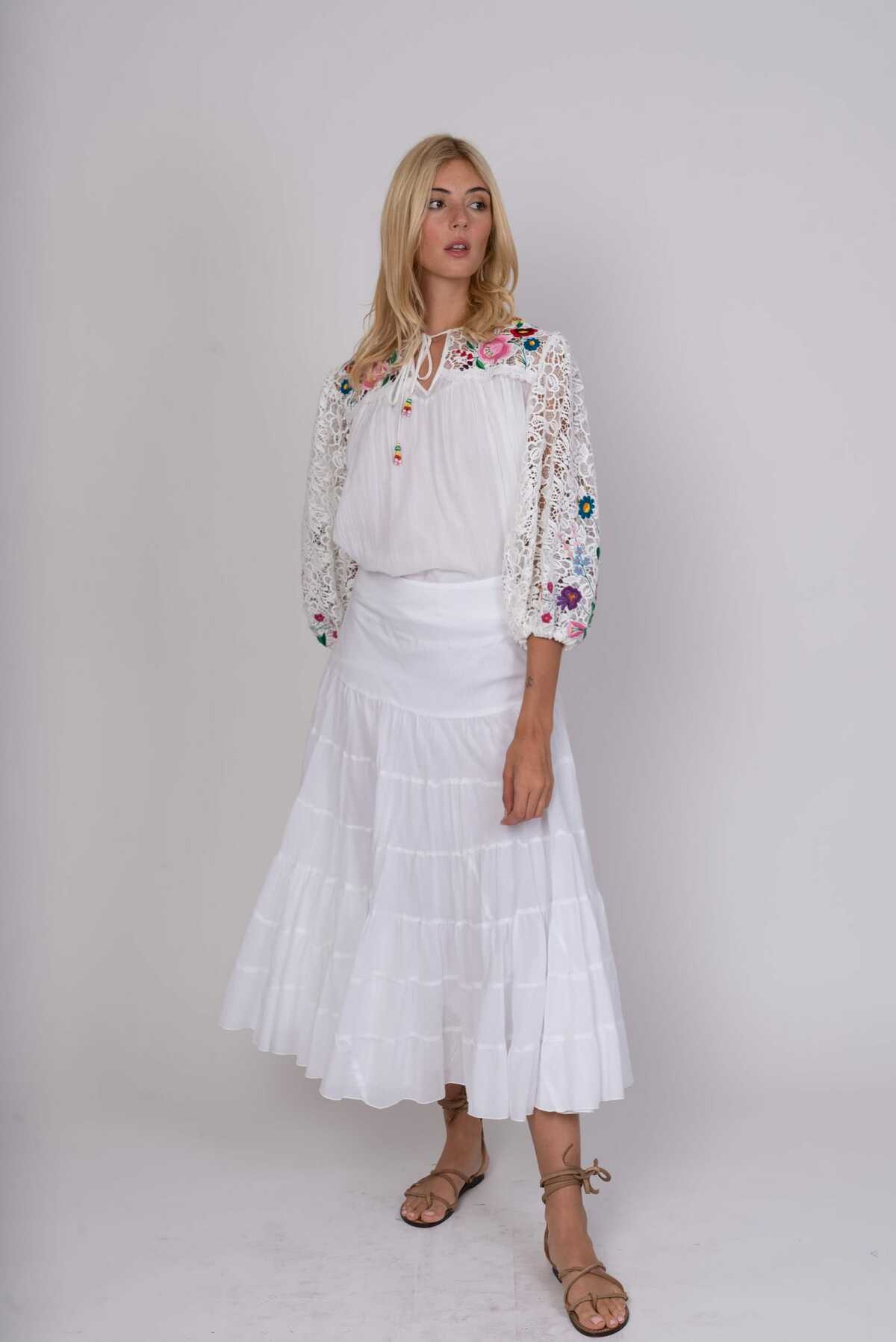 DERHY - Wholesale Skirt - Women's - FLAMENCO plain cotton long skirt3