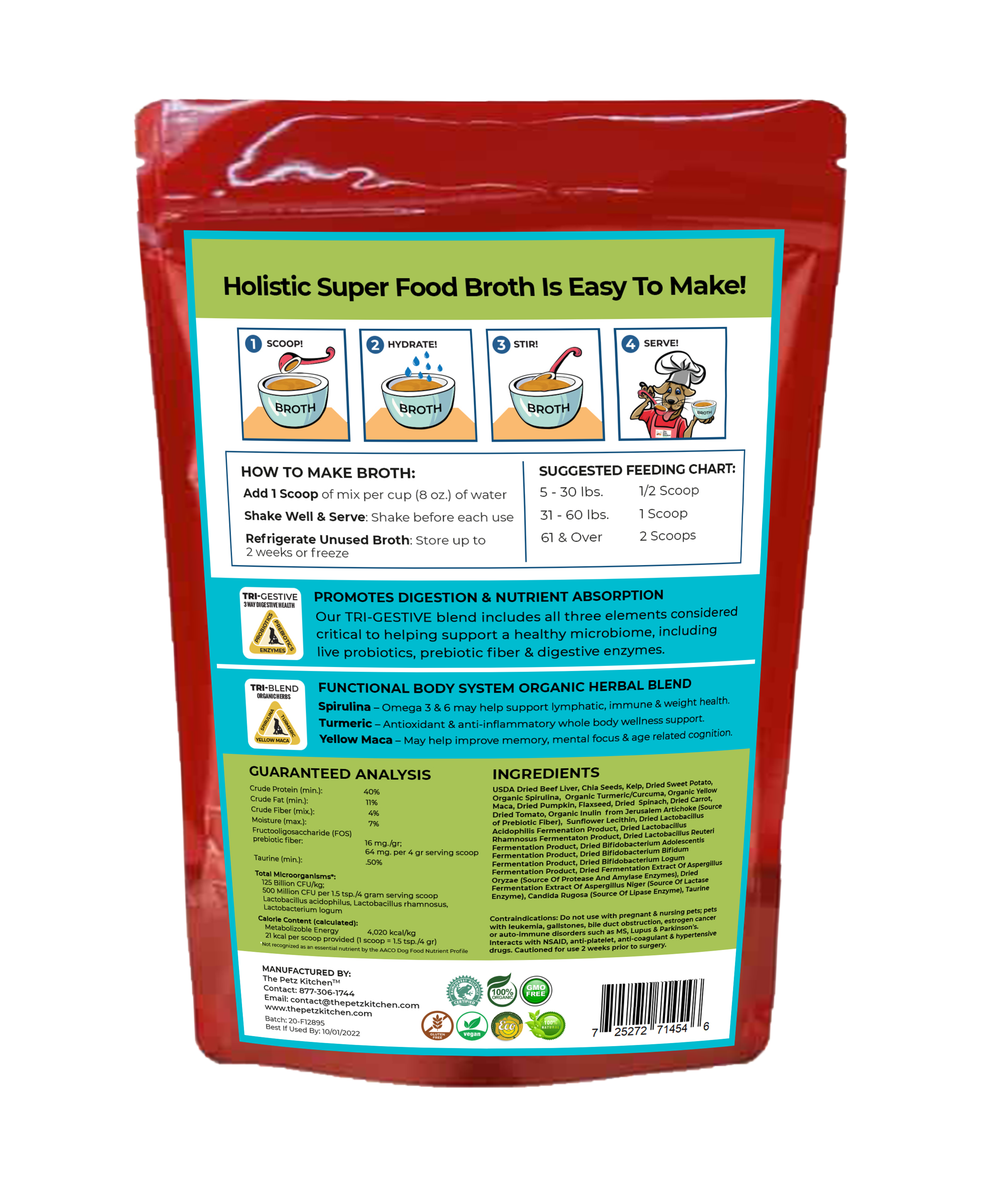 Natura Petz Organics – wholesale Pet supplement – Cat/dog – Super Food Broth One & Done* Vitamin, Mineral & Enzyme the Petz Kitchen Dogs Cats1