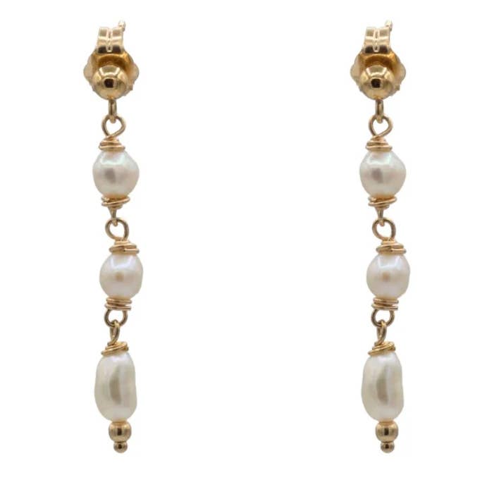 Trio Pearl Studs for wholesale by VIXIN Collection