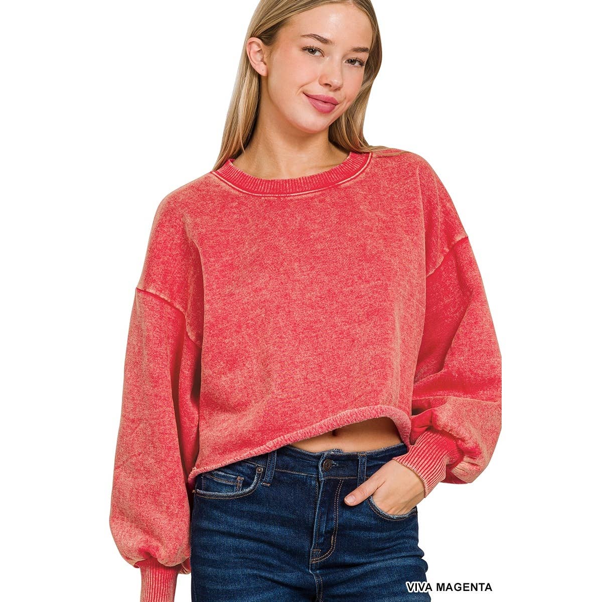 Apolline – Großhandel Sweatshirt – Damen – Apolline Acid-Wash Fleece Cropped Pullover10