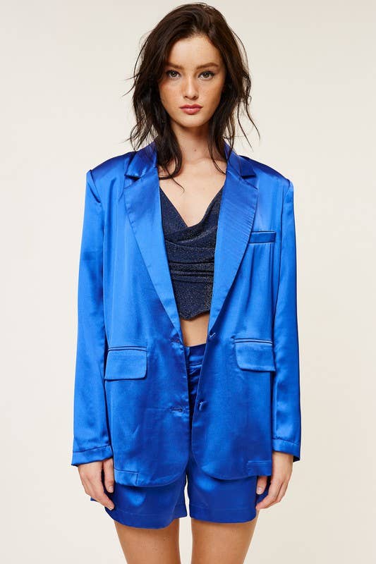 Mimosa - Wholesale Top & Short Set (NOT Loungewear) - Women's - Satin Blazer and Shorts Matching Set6