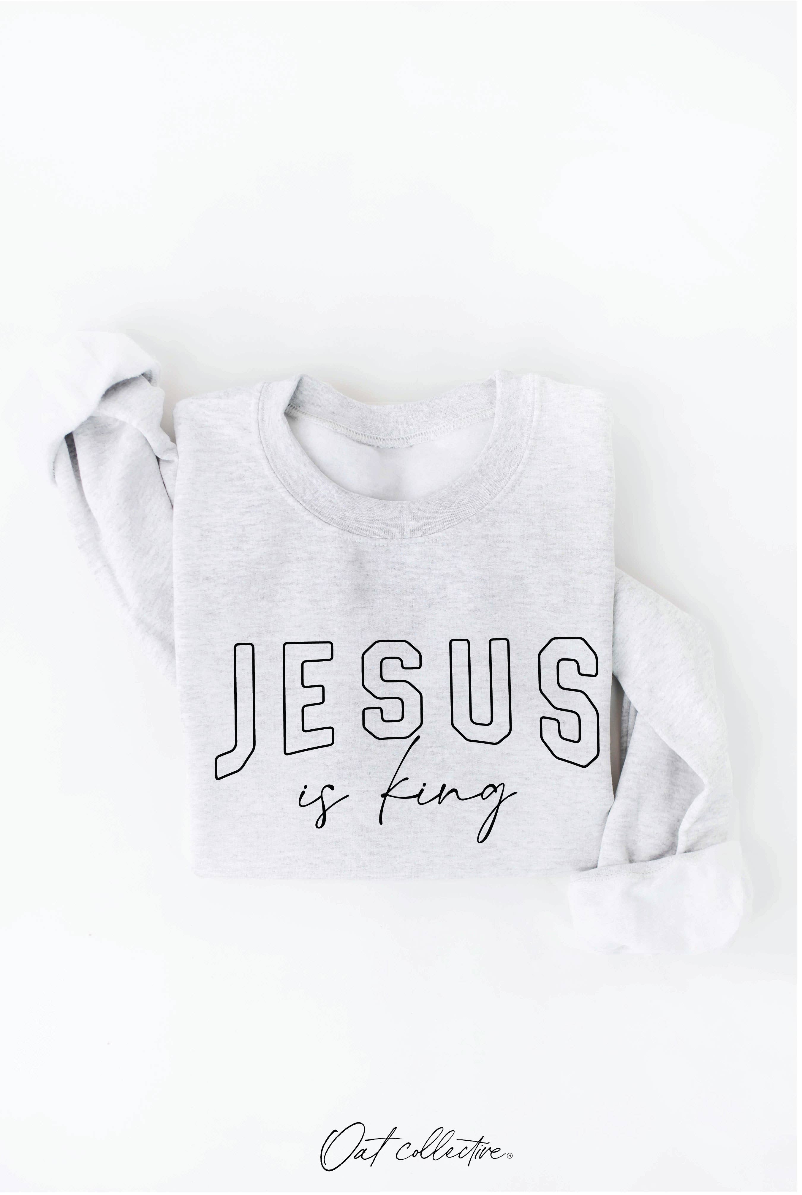OAT COLLECTIVE – Engroshandel Grafisk Sweatshirt - Dame – JESUS IS KING grafisk sweatshirt - afslappet pasform2