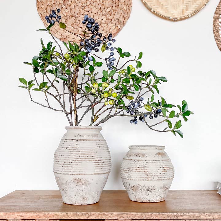 Hycroft Home Decor - Wholesale Vase - Toscana Rustic Vintage-Style Terracotta Vase with Aged Look