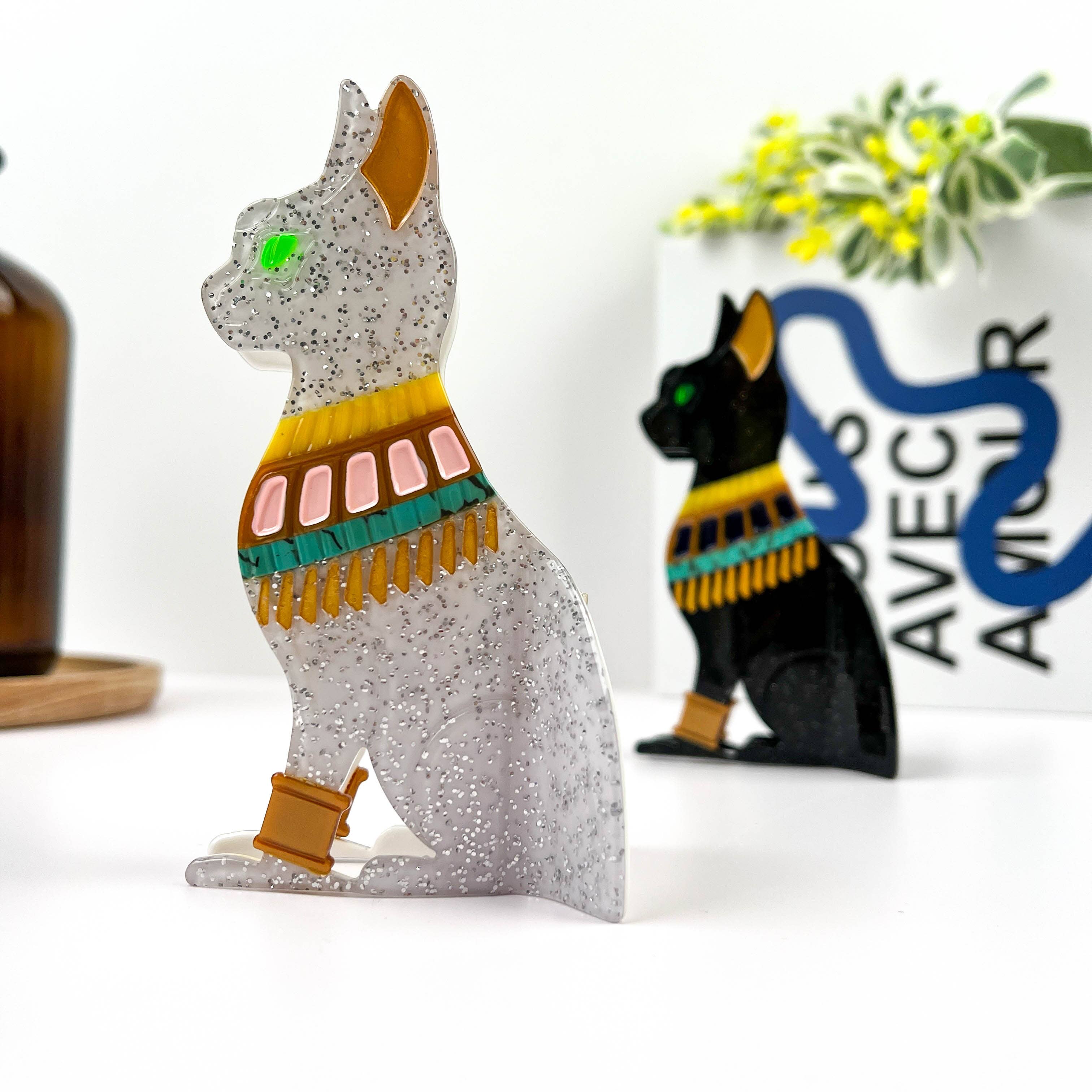 TheDivaSoap - Vente Pince à cheveux – femme - Pince à cheveux mignonne pour chat égyptien, pince à cheveux pour animaux5