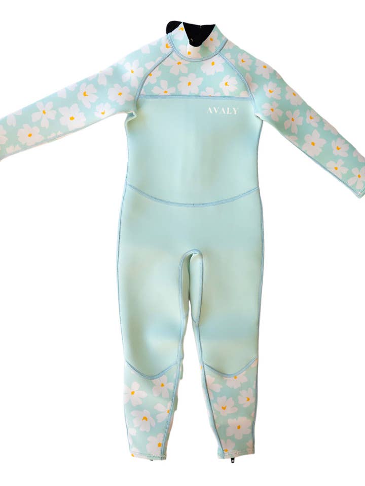 AVALY - Wholesale Wetsuit - Kids - Mint Daisy | Kids Sustainable Wetsuit | Avaly