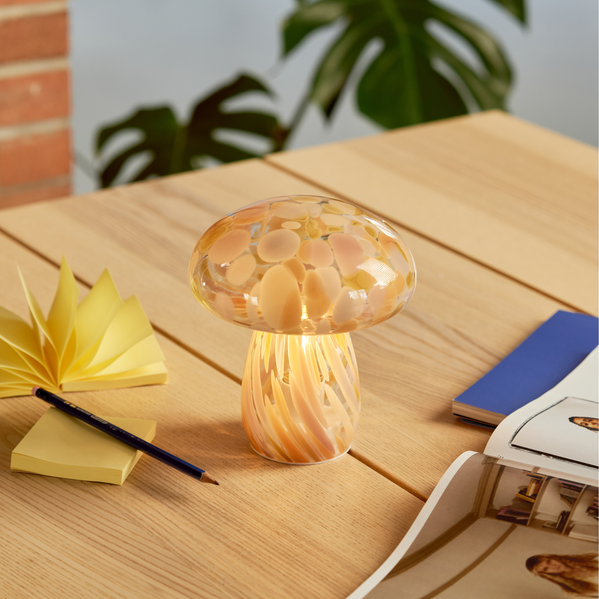 Humber - Wholesale Accent/Desk Lamp - Cordless Glass Mushroom Lamp2