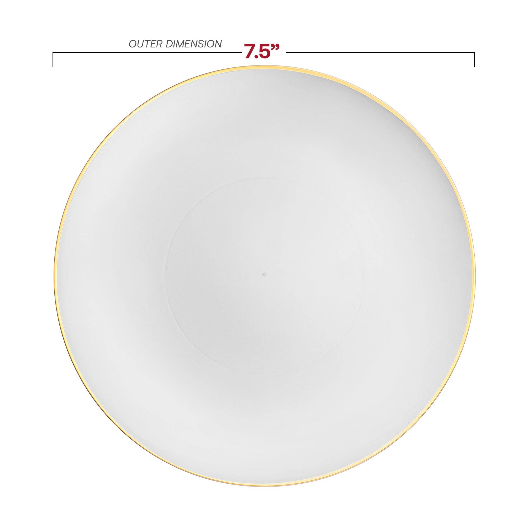 Smarty had a Party - Wholesale Dinnerware Set - White with Gold Rim Organic Plastic Dinnerware - 120 Guests3