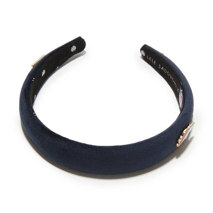 Lele Sadoughi - Wholesale Fashion Headband - Unisex - DENVER BRONCOS LELE SADOUGHI X NFL NAVY CHARLOTTE HEADBAND