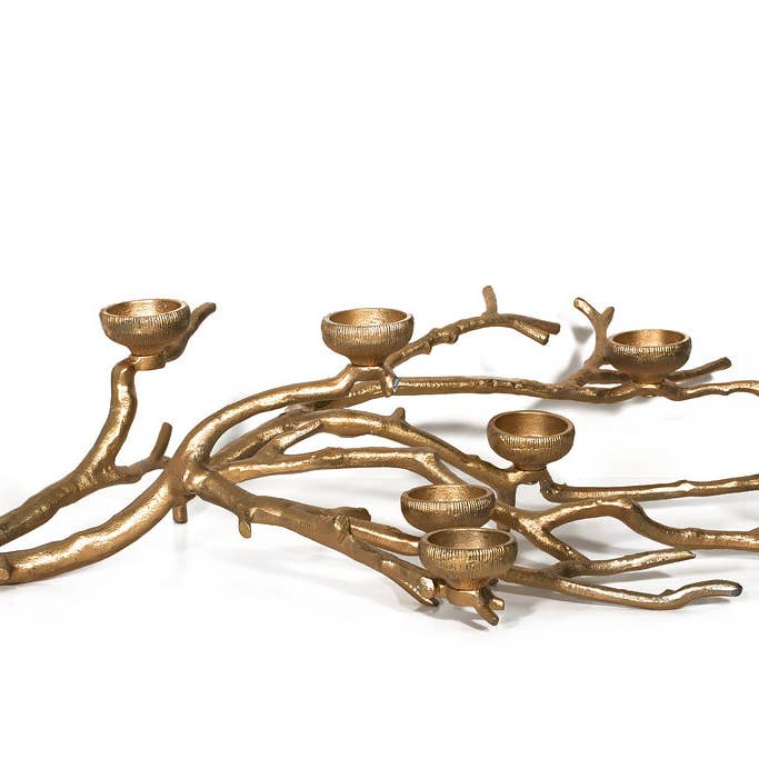 Supporto per ramo votivo in alluminio dorato 7 (29 «x17" x7 «) per la vendita all'ingrosso da parte di S.N.K. Home Decor