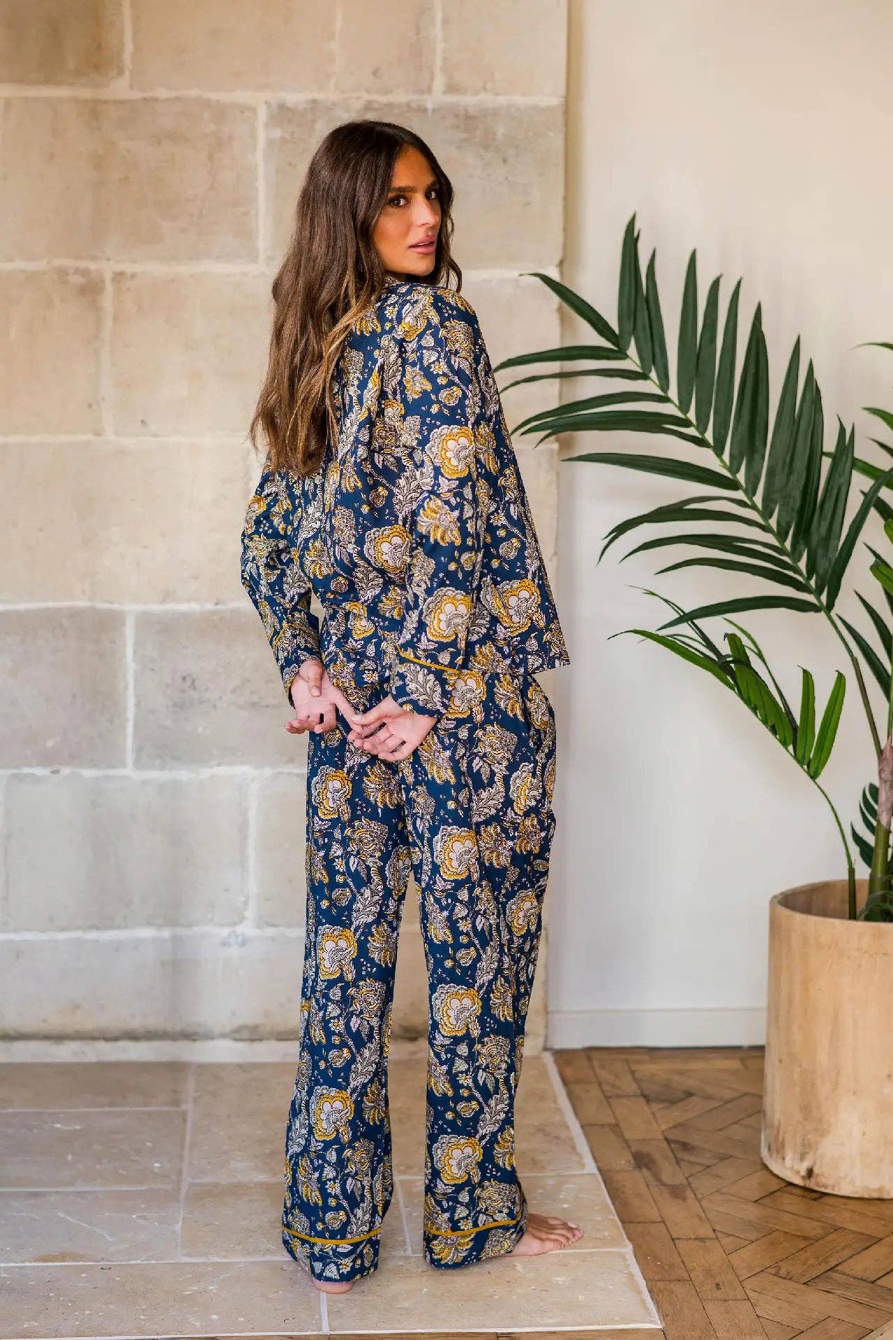 inara – wholesale Sleepwear set – Women's – Midnight Marigold Women's Cotton Pyjamas2