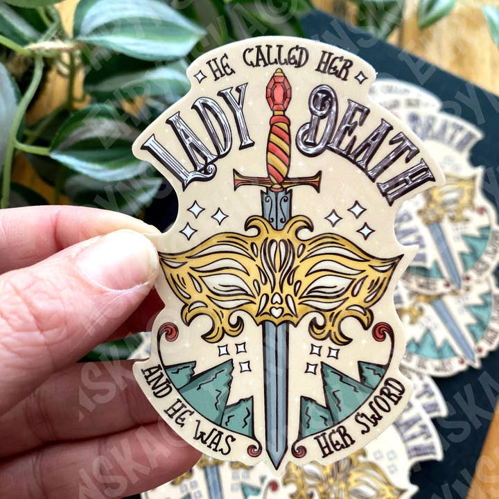 Acotar Nesta e Cassian Lady Death Adesivo em Vinil Branco por atacado de EhrynSka