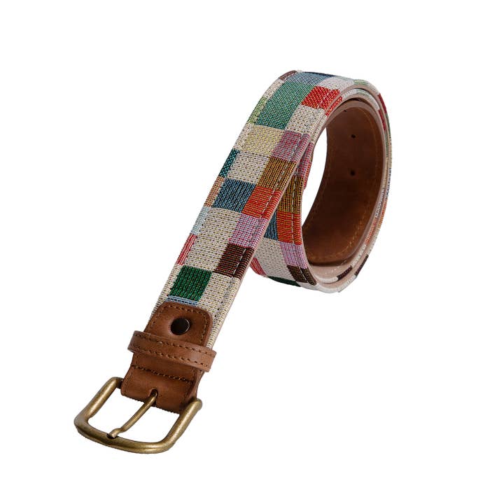 Ceinture Pitching en cuir de vache et tissu coton pour la vente par Eco Skin Golf