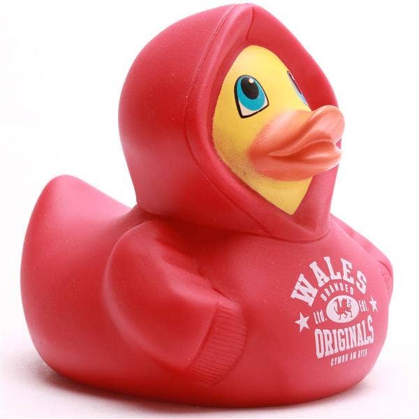 Duckshop - Vente Jouet pour le bain – bébé - Canard en caoutchouc à capuche Pays de Galles - rouge - 9,5 cm4