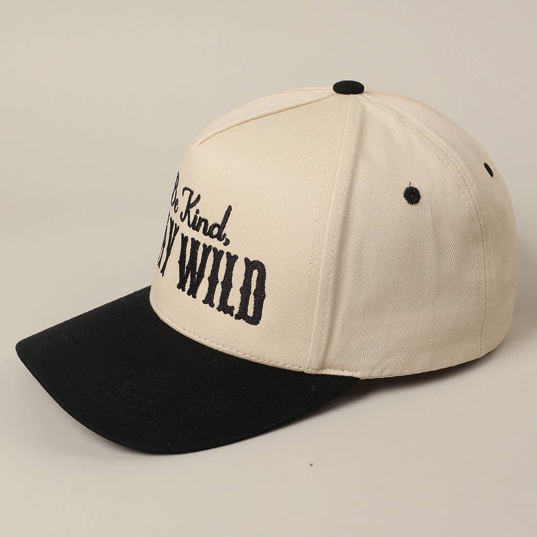 Fashion City - Wholesale Trucker Hat - Unisex - Be Kind Stay Wild Lettering Embroidery Trucker Hat3