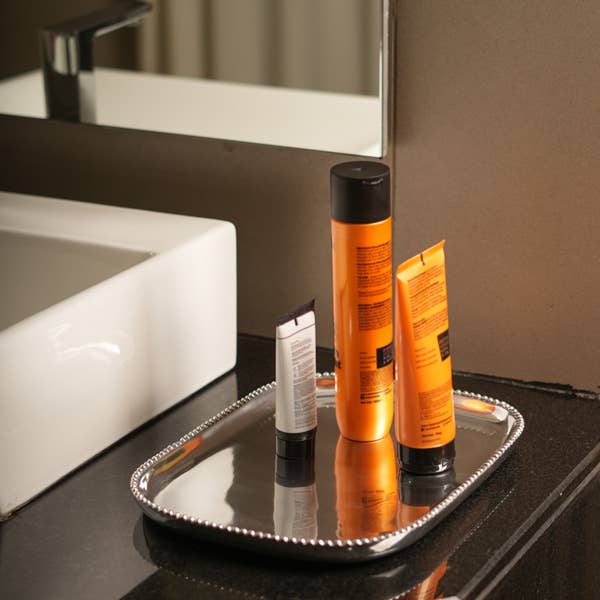 Engravable Rect Beaded Tray - LG for wholesale by India Handicrafts Inc