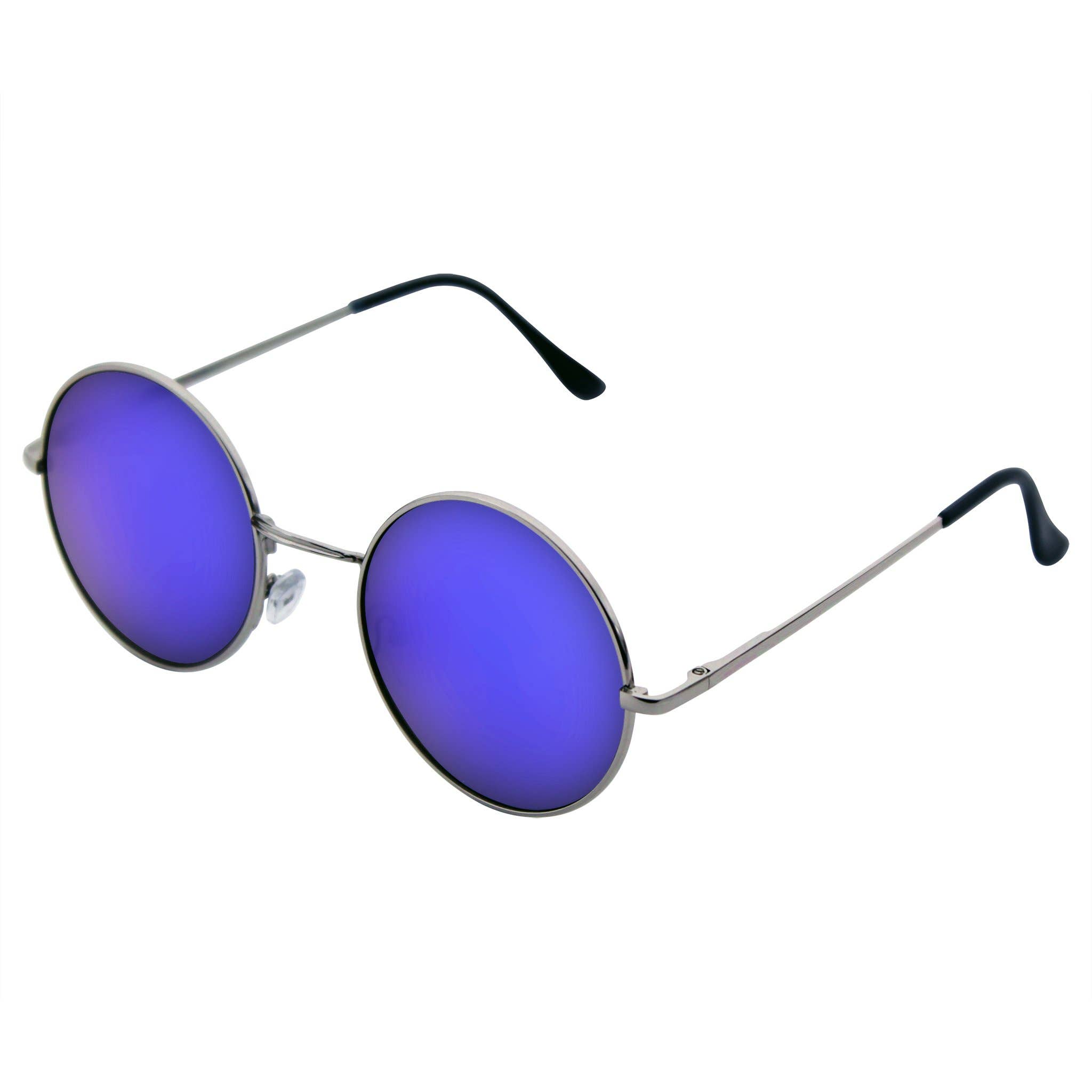 Emblem Eyewear - Wholesale Sunglasses - Unisex - Premium Round Metal Mirrored Full Mirror Circle Sunglasses12