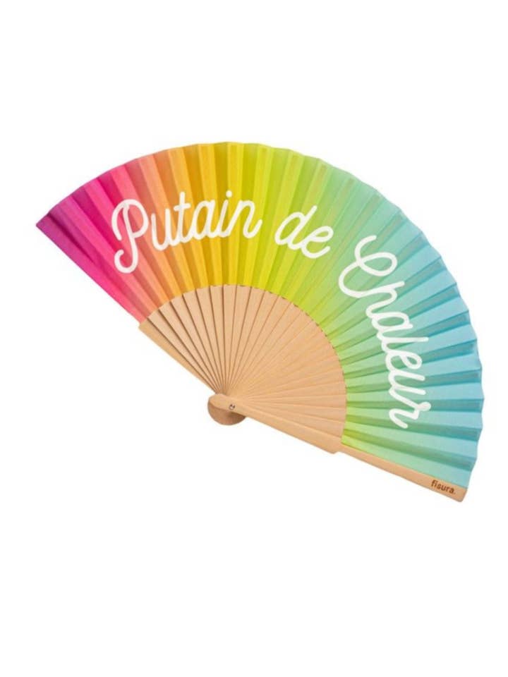 Rainbow P***** Heat Fan, phosphorescent writing for wholesale by Les Vilaines Filles