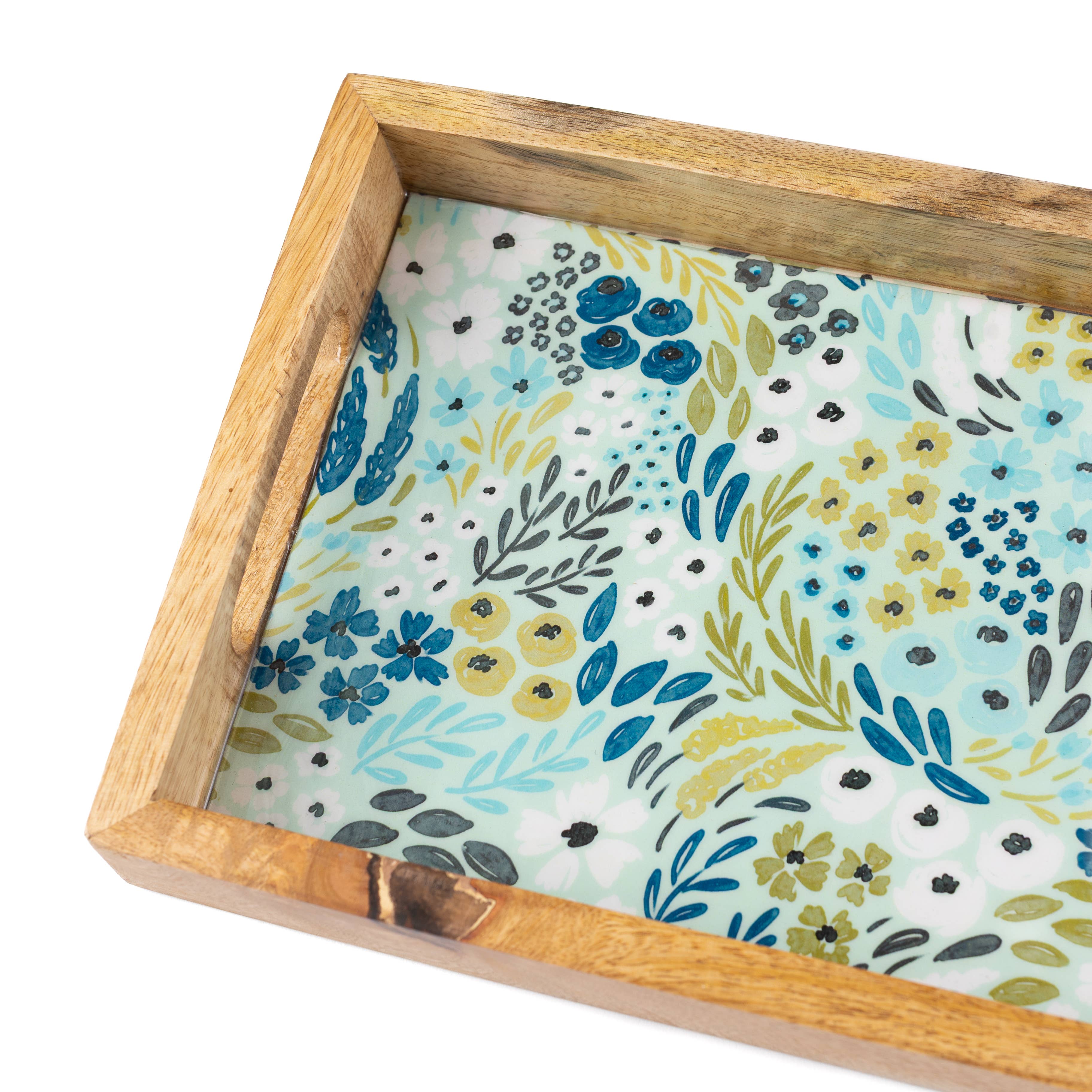 Elyse Breanne Design - Wholesale Decorative Tray - Waterfall Floral Mango Wood Tray3