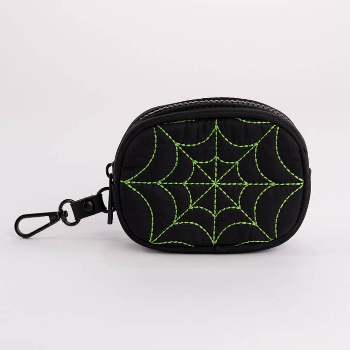 Recycled Nylon Spiderweb Charm Wallets for wholesale by Wicked Misfit