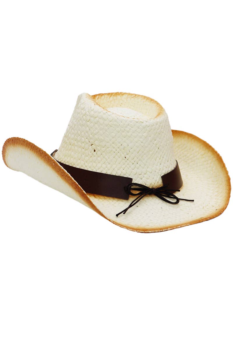 Cap Zone - Vente Chapeau de cowboy – unisexe - Bonnet de cowboy Longhorn Belt vintage en papier brûlé ombré et paille2