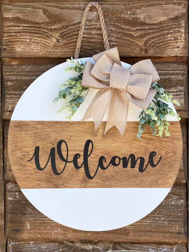 Welcome Door Hanger for wholesale by Mama E’s Makery