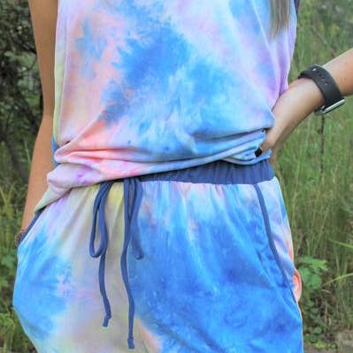 Akzent Joggers | Tie Dye in der Abenddämmerung für den Großhandel von Rogue Society Apparel®️