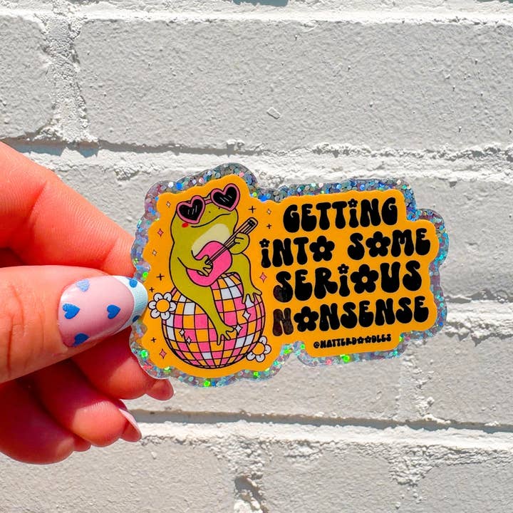 NatterDoodle - Wholesale Sticker - Getting Into Some Serious Nonsense Funny Frog Toad Sticker2