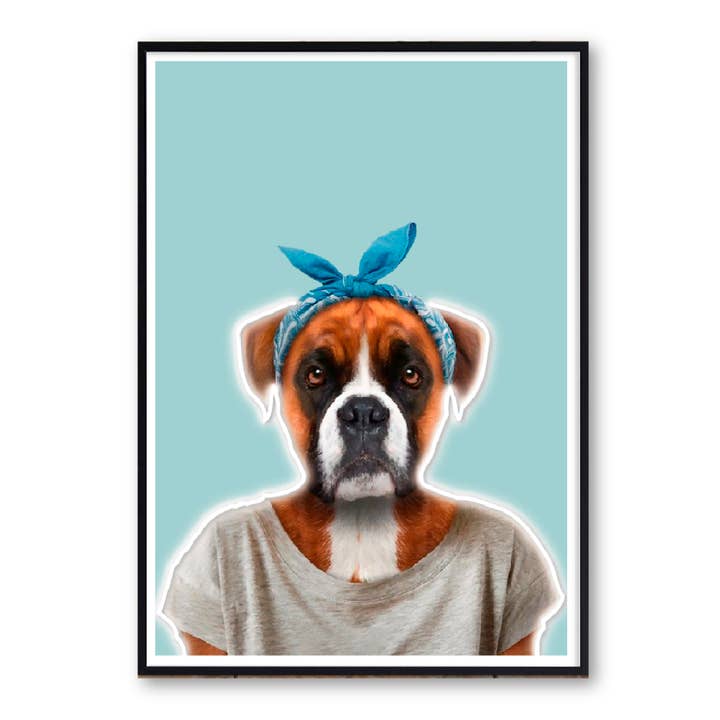 Imagen de perro con batería de neón con vestido de animal para venta al por mayor de Woooow Arte